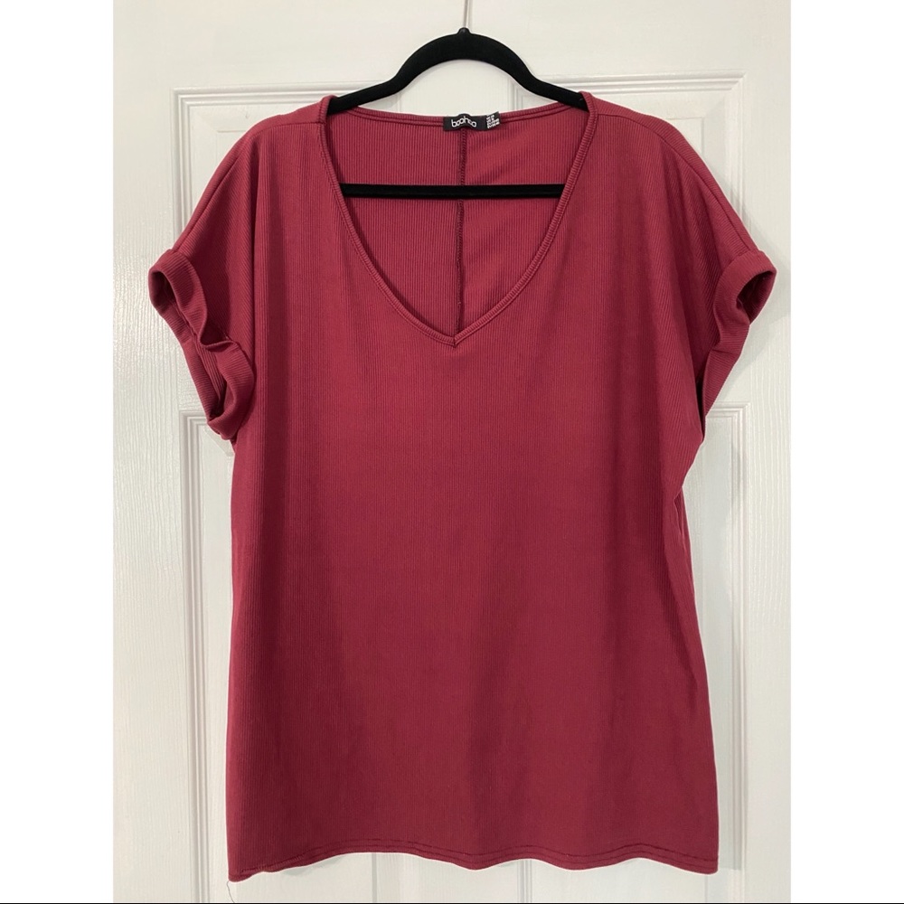 Ribbed Short Sleeve T-Shirt